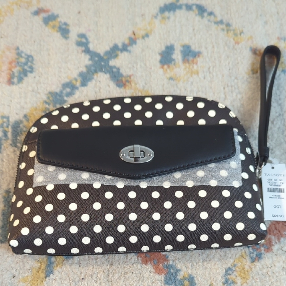 Polka Dot Wristlet Clutch NWT